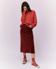 The Great. Skirts &amp; Shorts | The Velvet Column Skirt. Bordeaux - Women
