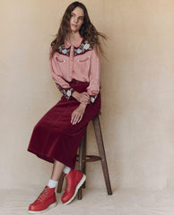 The Great. Skirts &amp; Shorts | The Velvet Column Skirt. Bordeaux - Women