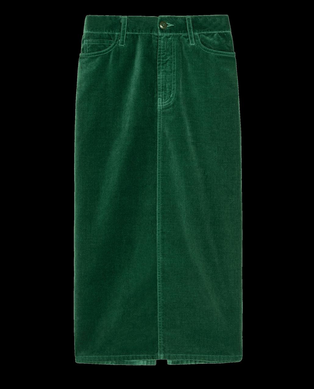 The Great. Skirts &amp; Shorts | The Velvet Column Skirt. Emerald - Women