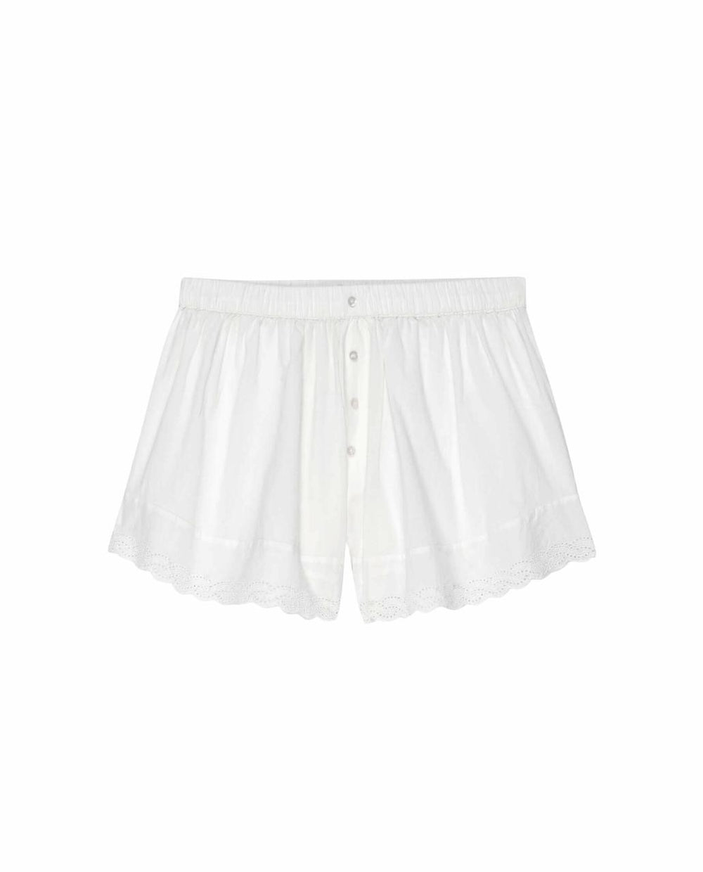 The Great. Sleep Bottoms | The Eyelet Tap Short. True White - Women