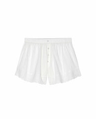 The Great. Sleep Bottoms | The Eyelet Tap Short. True White - Women