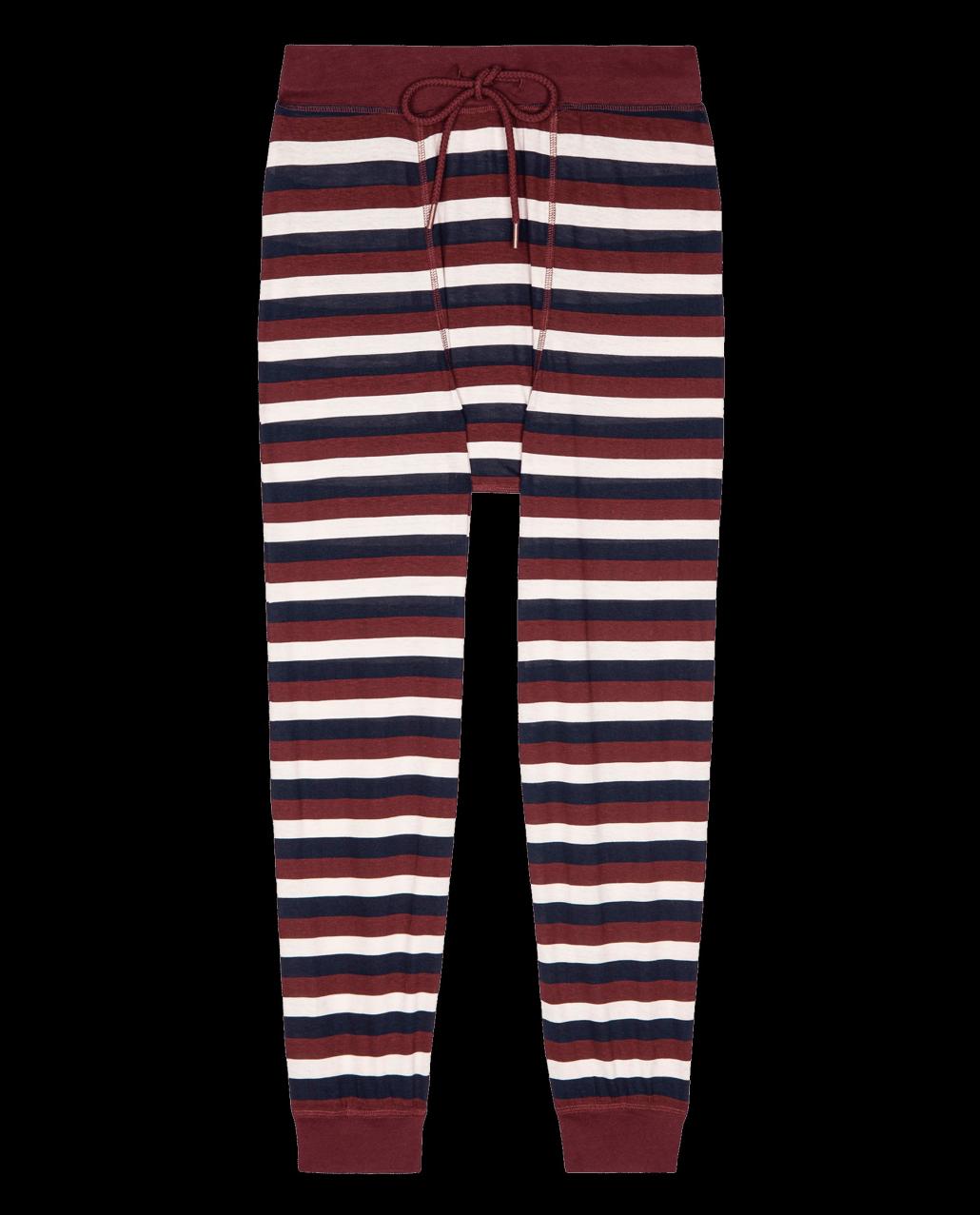 The Great. Sleep Bottoms | The Long John. Bordeaux Stripe - Women