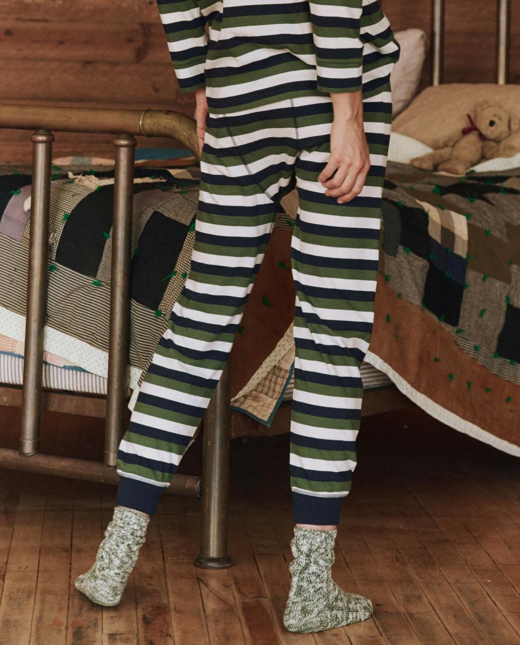 The Great. Sleep Bottoms | The Long John. Winter Pine Stripe - Women