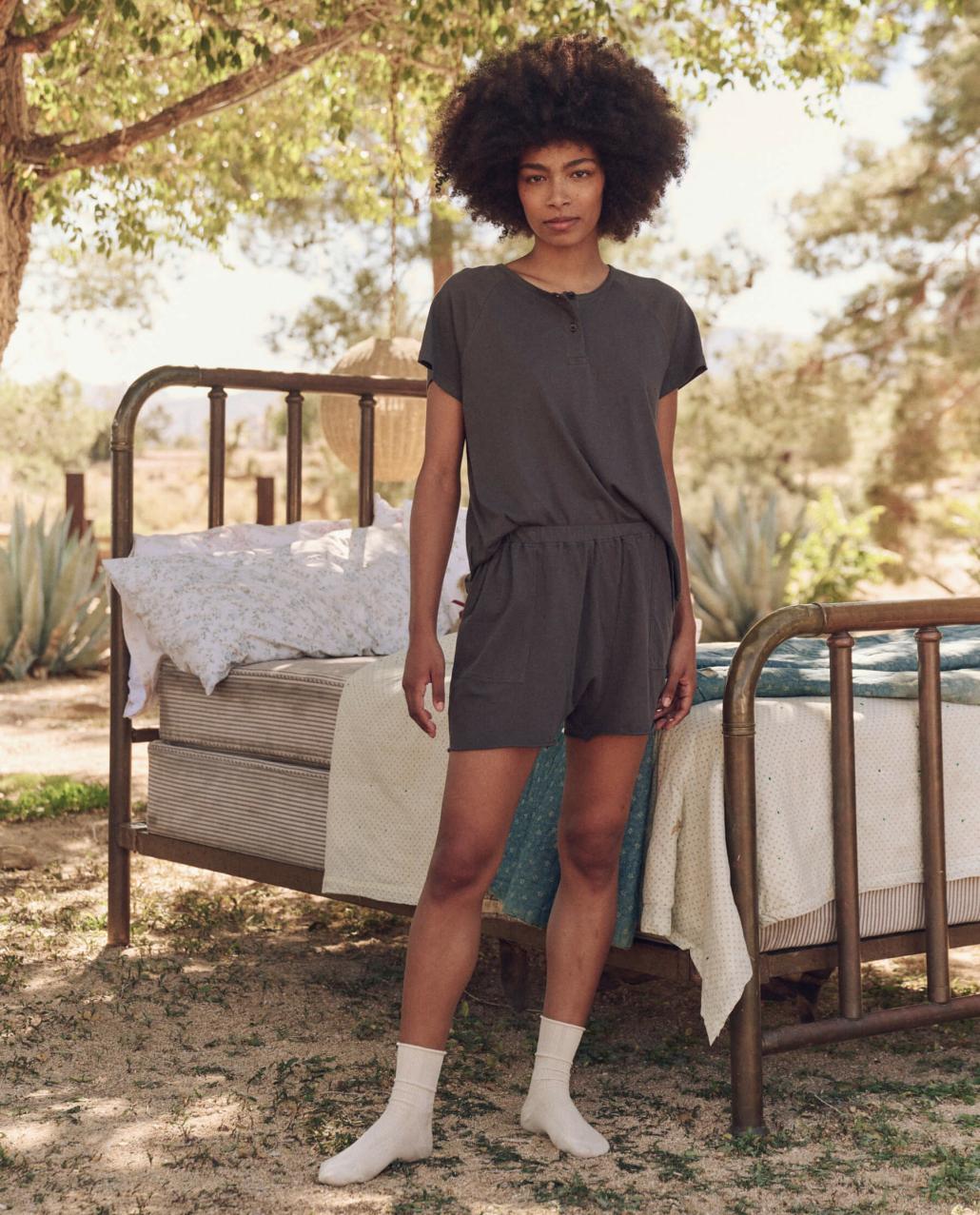 The Great. Sleep Bottoms | The Lounge Short. Washed Black - Women