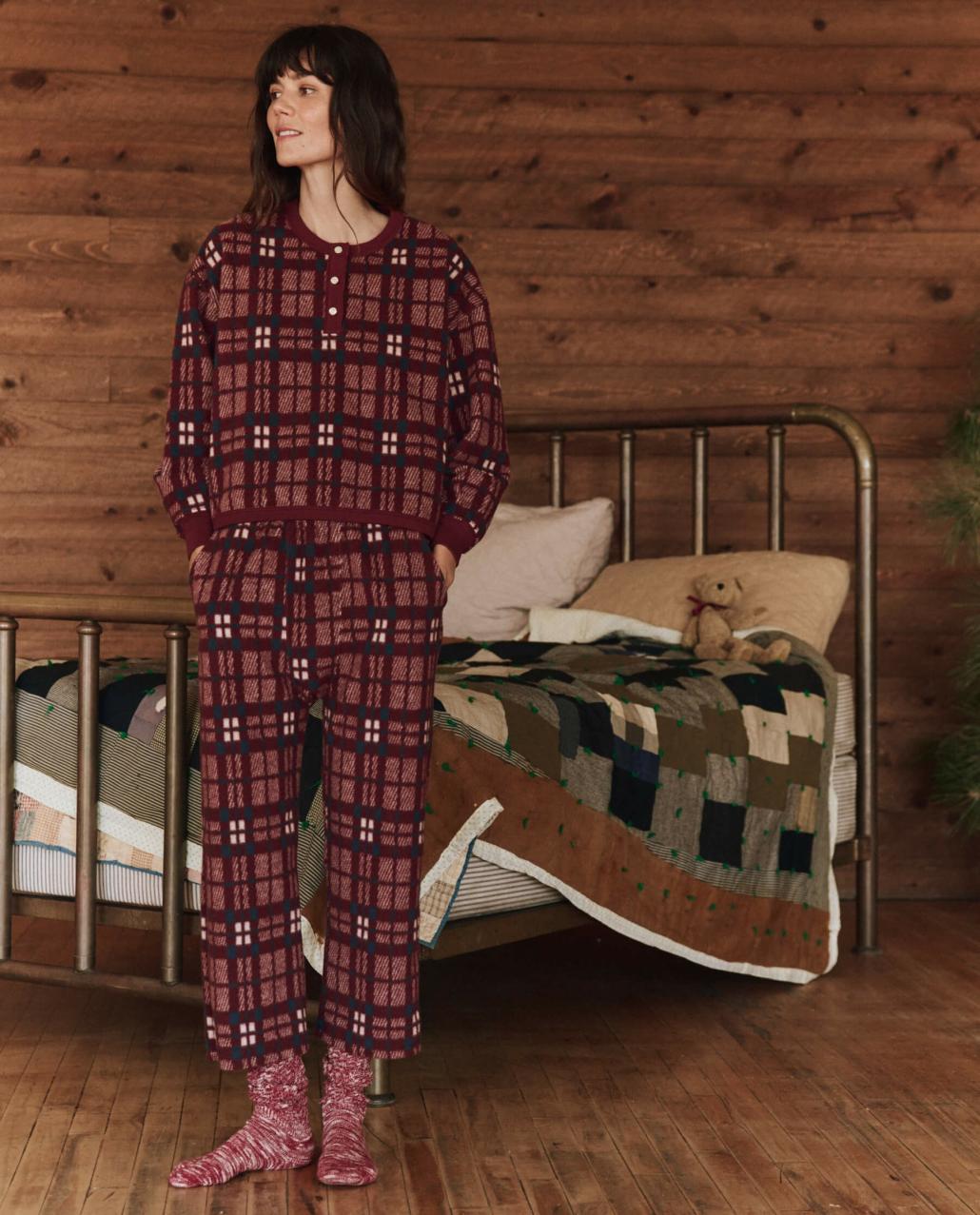 The Great. Sleep Bottoms | The Plush Fleece Pajama Pant. Fireside Plaid - Women