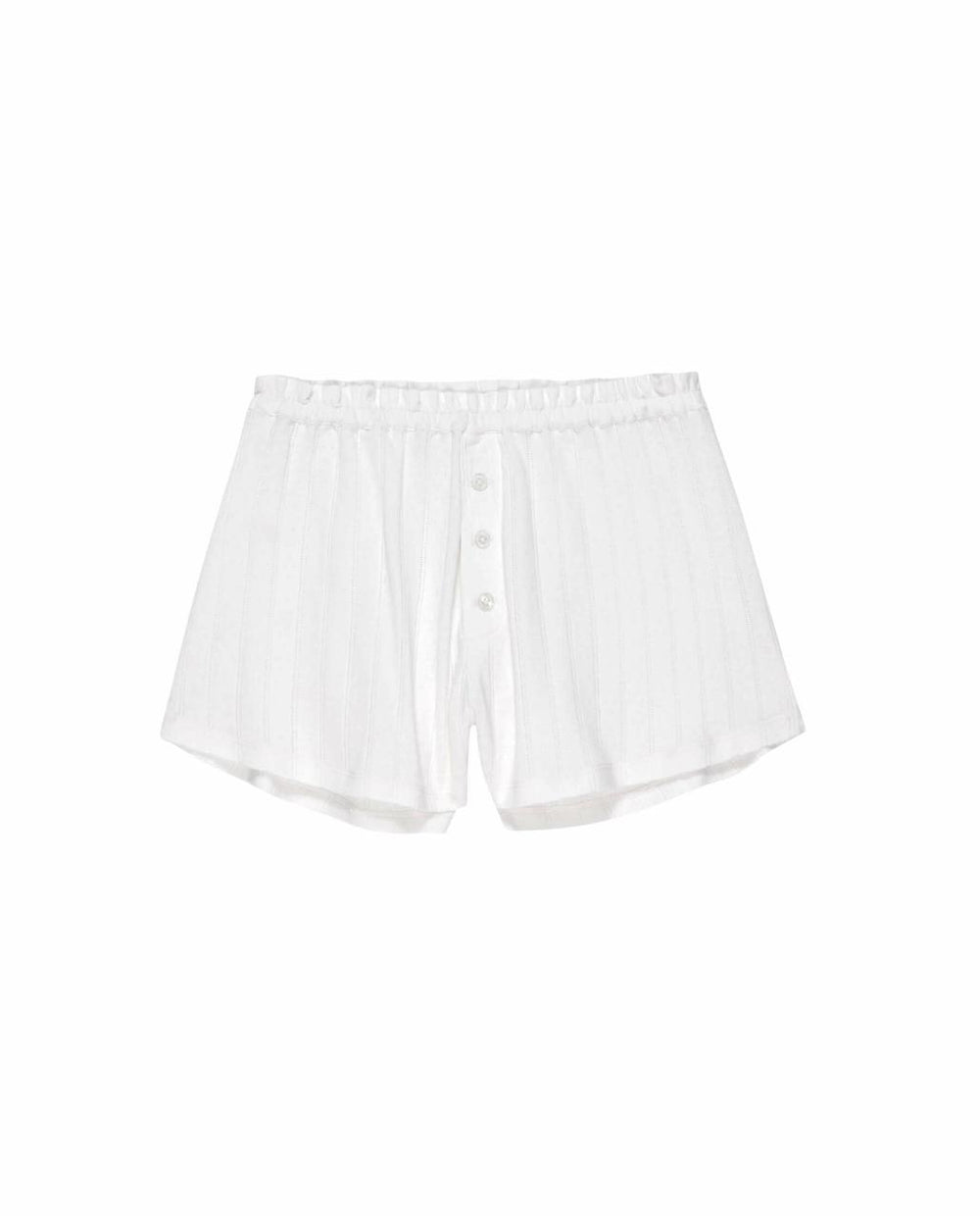 The Great. Sleep Bottoms | The Pointelle Tap Short. White - Women