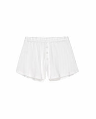 The Great. Sleep Bottoms | The Pointelle Tap Short. White - Women