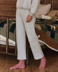 The Great. Sleep Bottoms | The Quilted Pajama Pant. Heather Grey - Women