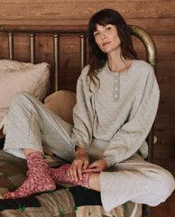 The Great. Sleep Bottoms | The Quilted Pajama Pant. Heather Grey - Women