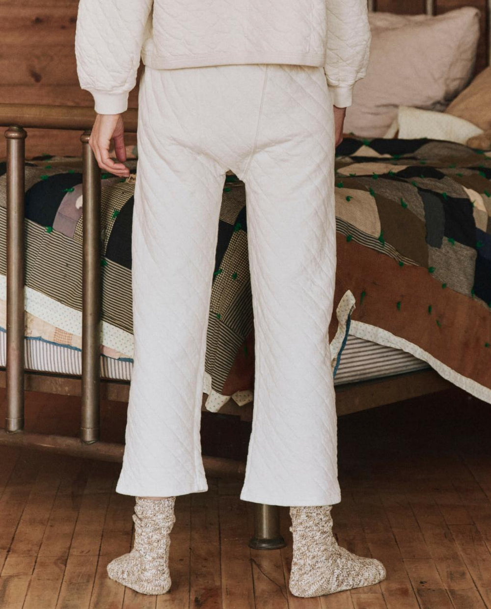 The Great. Sleep Bottoms | The Quilted Pajama Pant. Washed White - Women