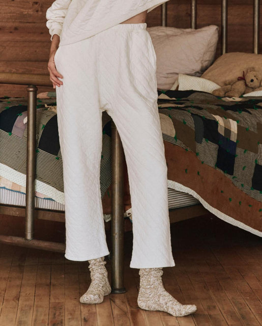 The Great. Sleep Bottoms | The Quilted Pajama Pant. Washed White - Women