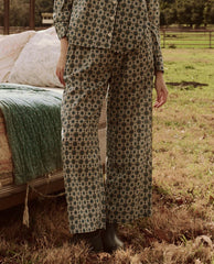 The Great. Sleep Bottoms | The Smocked Sleep Pant. Geo Medallion Print - Women