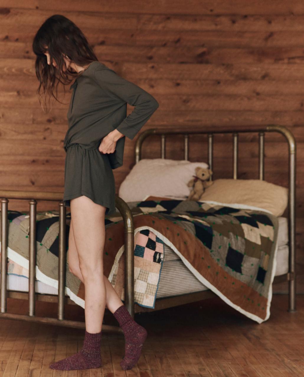 The Great. Sleep Bottoms | The Tap Short. Washed Black - Women