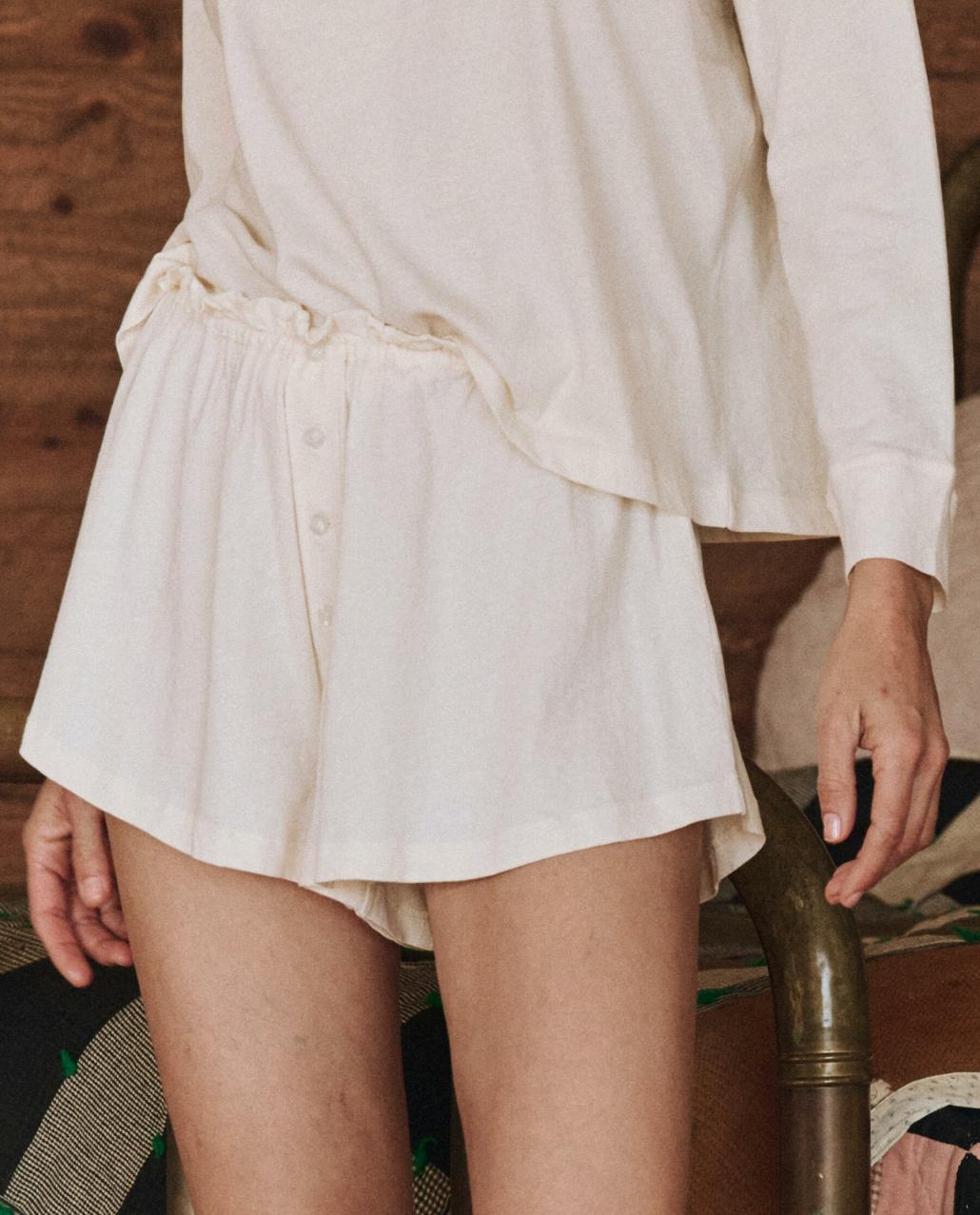 The Great. Sleep Bottoms | The Tap Short. Washed White - Women