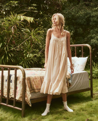 The Great. Sleep Dresses | The Eyelet Ruffle Tank Night Dress. Soft Rosette - Women