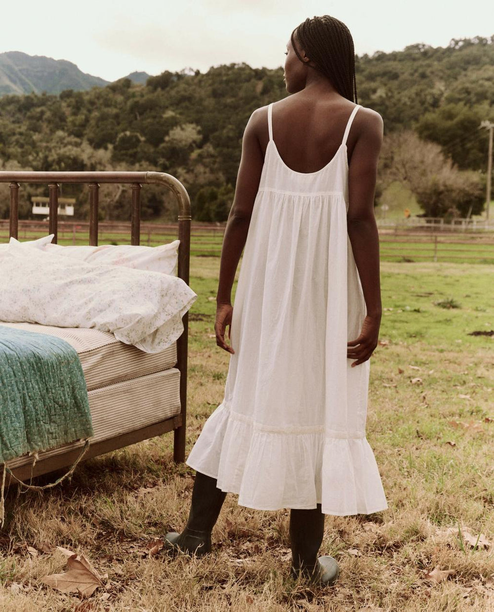 The Great. Sleep Dresses | The Eyelet Ruffle Tank Night Dress. True White - Women