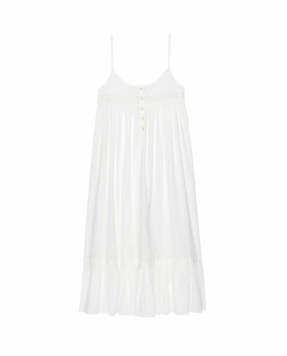 The Great. Sleep Dresses | The Eyelet Ruffle Tank Night Dress. True White - Women