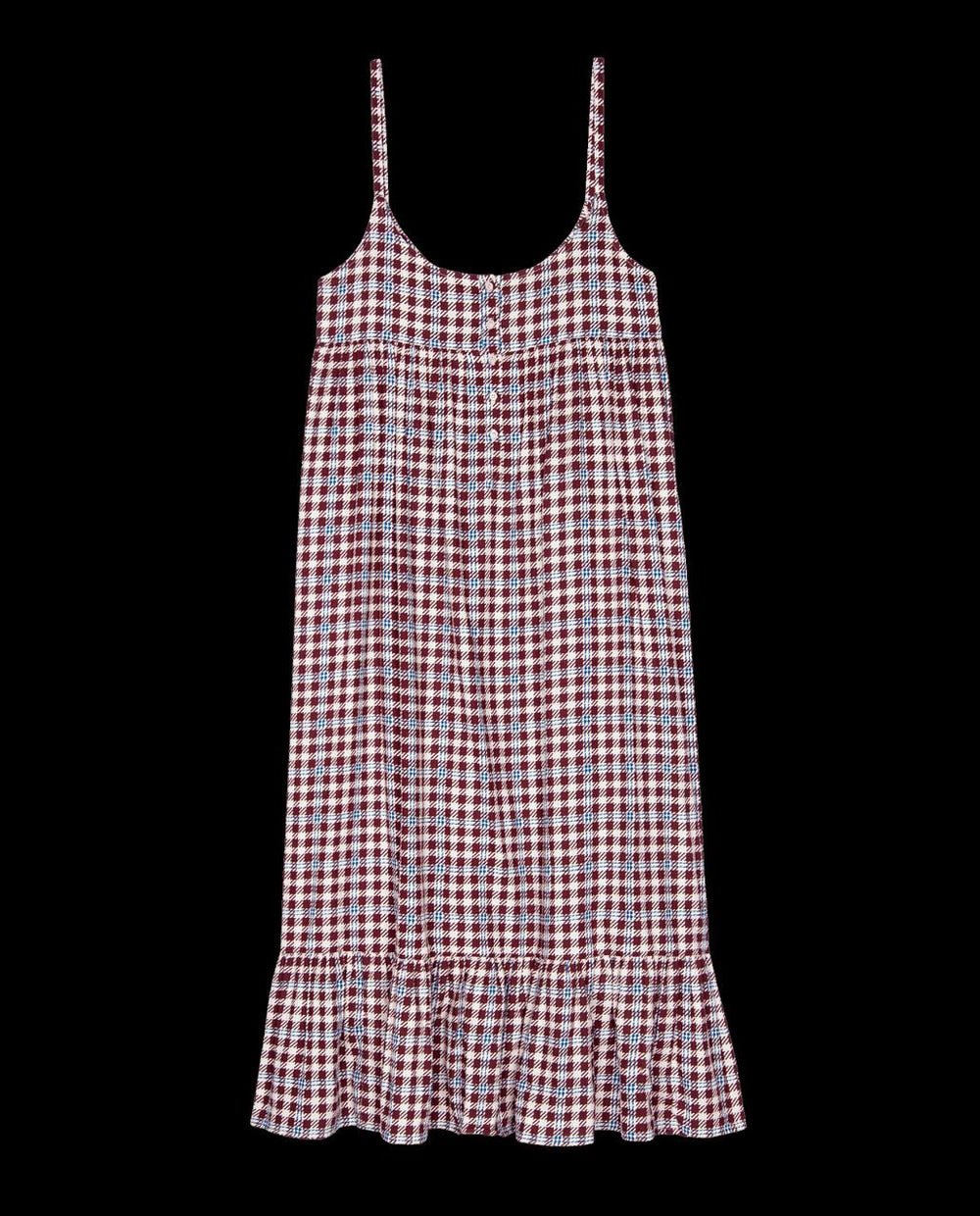 The Great. Sleep Dresses | The Ruffle Tank Night Dress. Bordeaux Plaid - Women