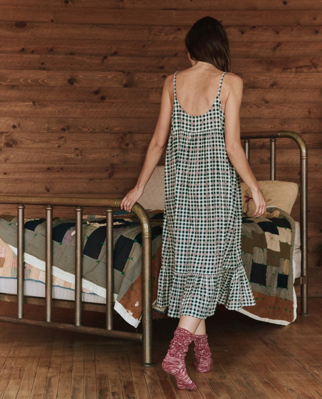 The Great. Sleep Dresses | The Ruffle Tank Night Dress. Winter Pine Plaid - Women