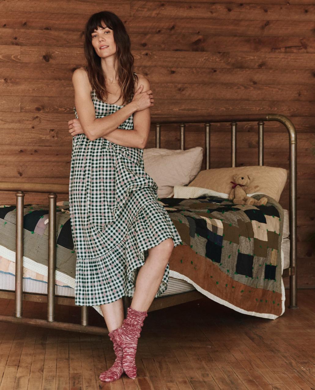 The Great. Sleep Dresses | The Ruffle Tank Night Dress. Winter Pine Plaid - Women