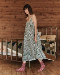 The Great. Sleep Dresses | The Ruffle Tank Night Dress. Winter Pine Plaid - Women