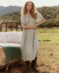 The Great. Sleep Dresses | The Smocked Sleep Dress. Blue Star Print - Women