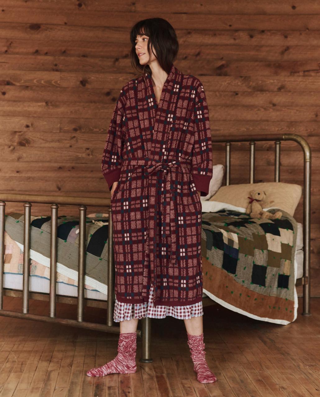 The Great. Sleep Robes | The Plush Fleece Robe. Fireside Plaid - Women