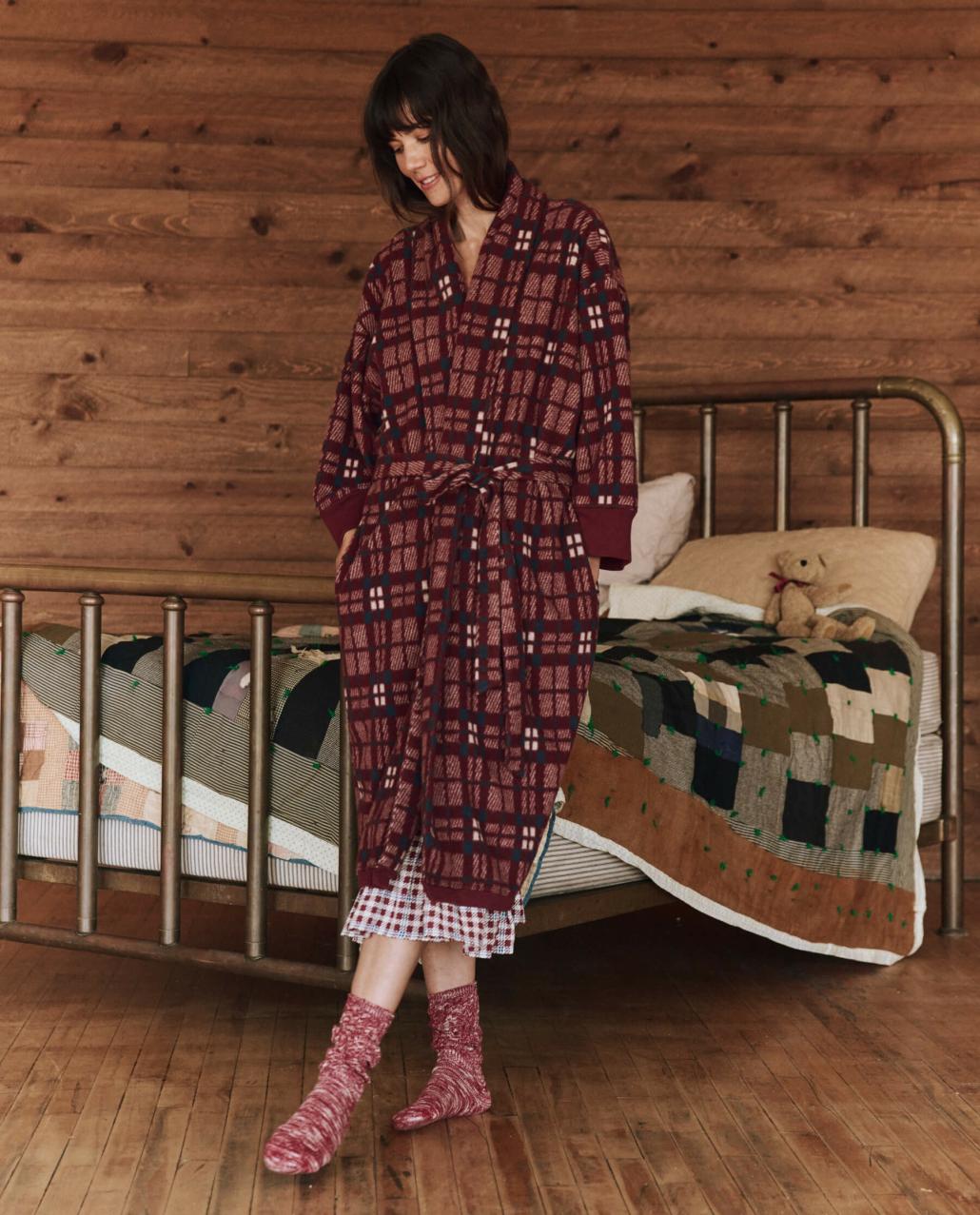 The Great. Sleep Robes | The Plush Fleece Robe. Fireside Plaid - Women