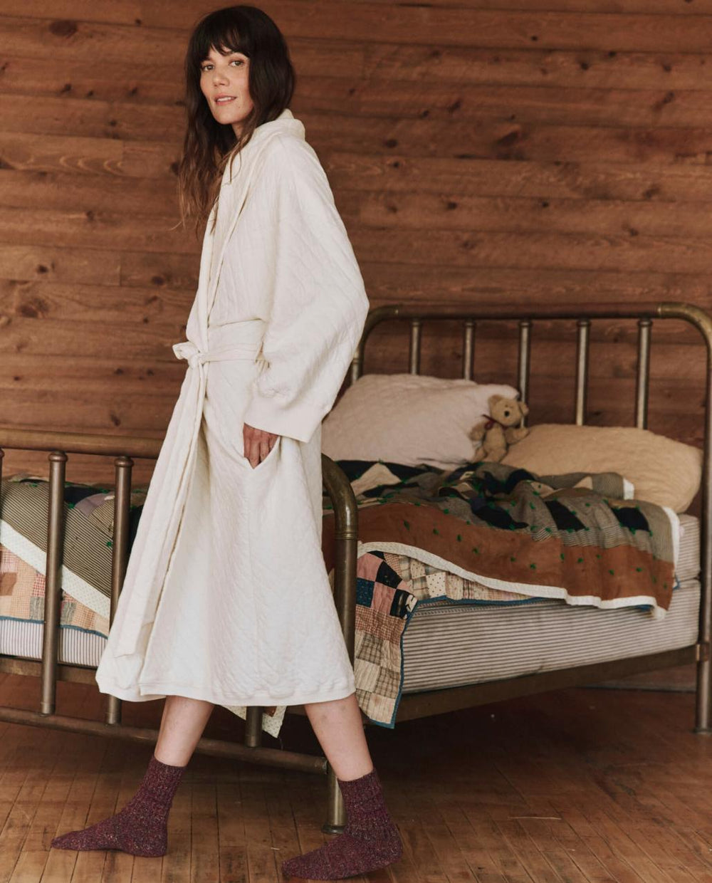 The Great. Sleep Robes | The Quilted Robe. Washed White - Women