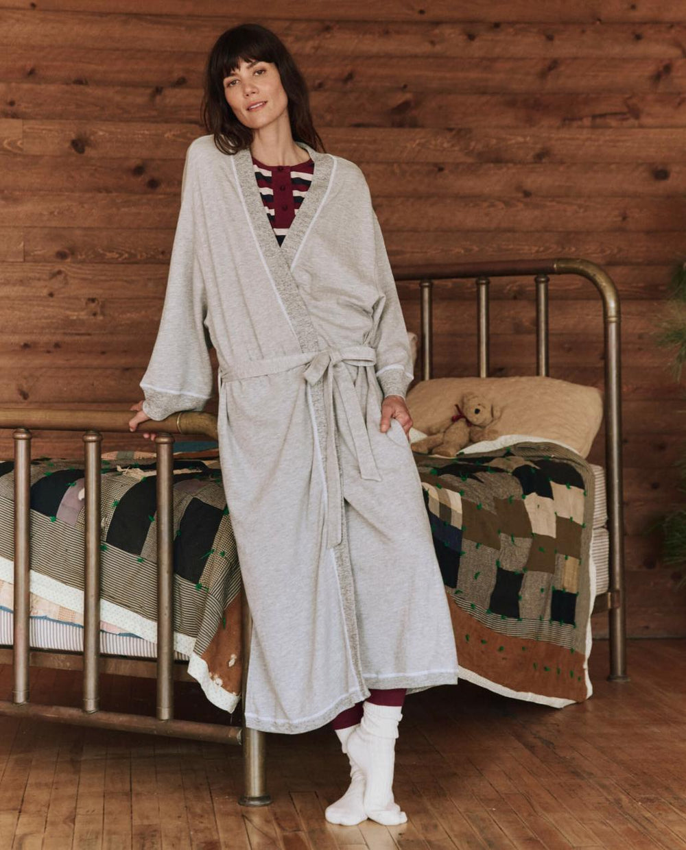 The Great. Sleep Robes | The Sweatshirt Robe. Heather Grey - Women