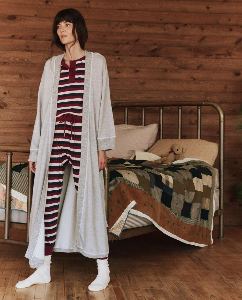 The Great. Sleep Robes | The Sweatshirt Robe. Heather Grey - Women