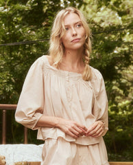 The Great. Sleep Tops | The Eyelet Button Sleep Top. Soft Rosette - Women