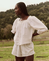 The Great. Sleep Tops | The Eyelet Button Sleep Top. True White - Women