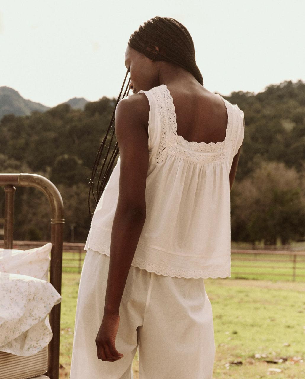 The Great. Sleep Tops | The Eyelet Tank. True White - Women