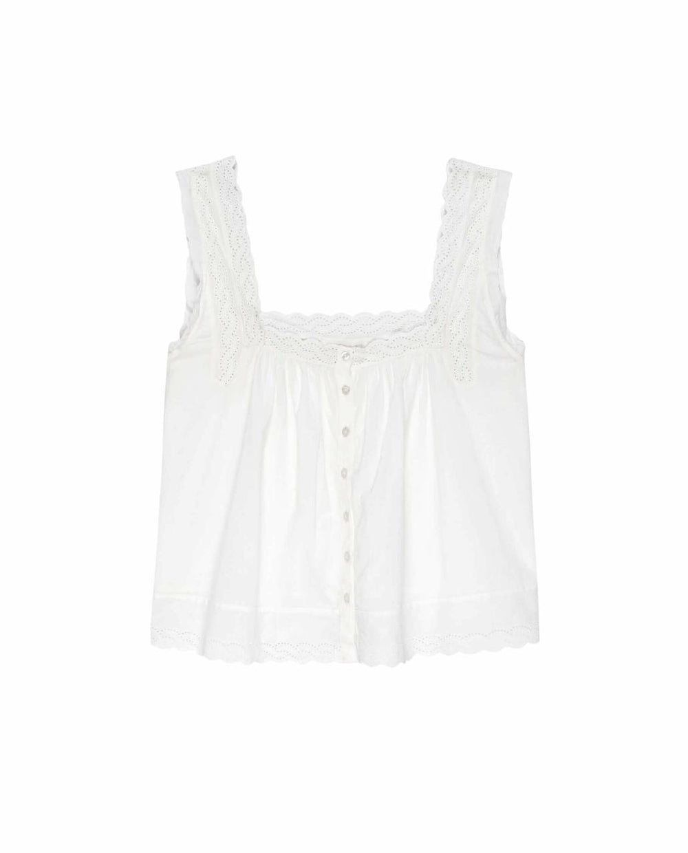 The Great. Sleep Tops | The Eyelet Tank. True White - Women