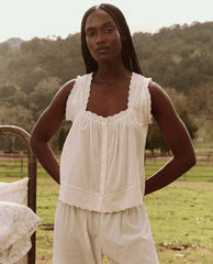 The Great. Sleep Tops | The Eyelet Tank. True White - Women