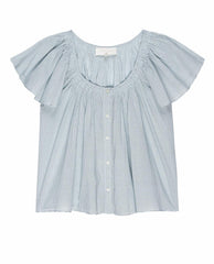 The Great. Sleep Tops | The Flutter Sleeve Sleep Top. Blue Star Print - Women