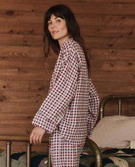 The Great. Sleep Tops | The Pajama Shirt. Bordeaux Plaid - Women