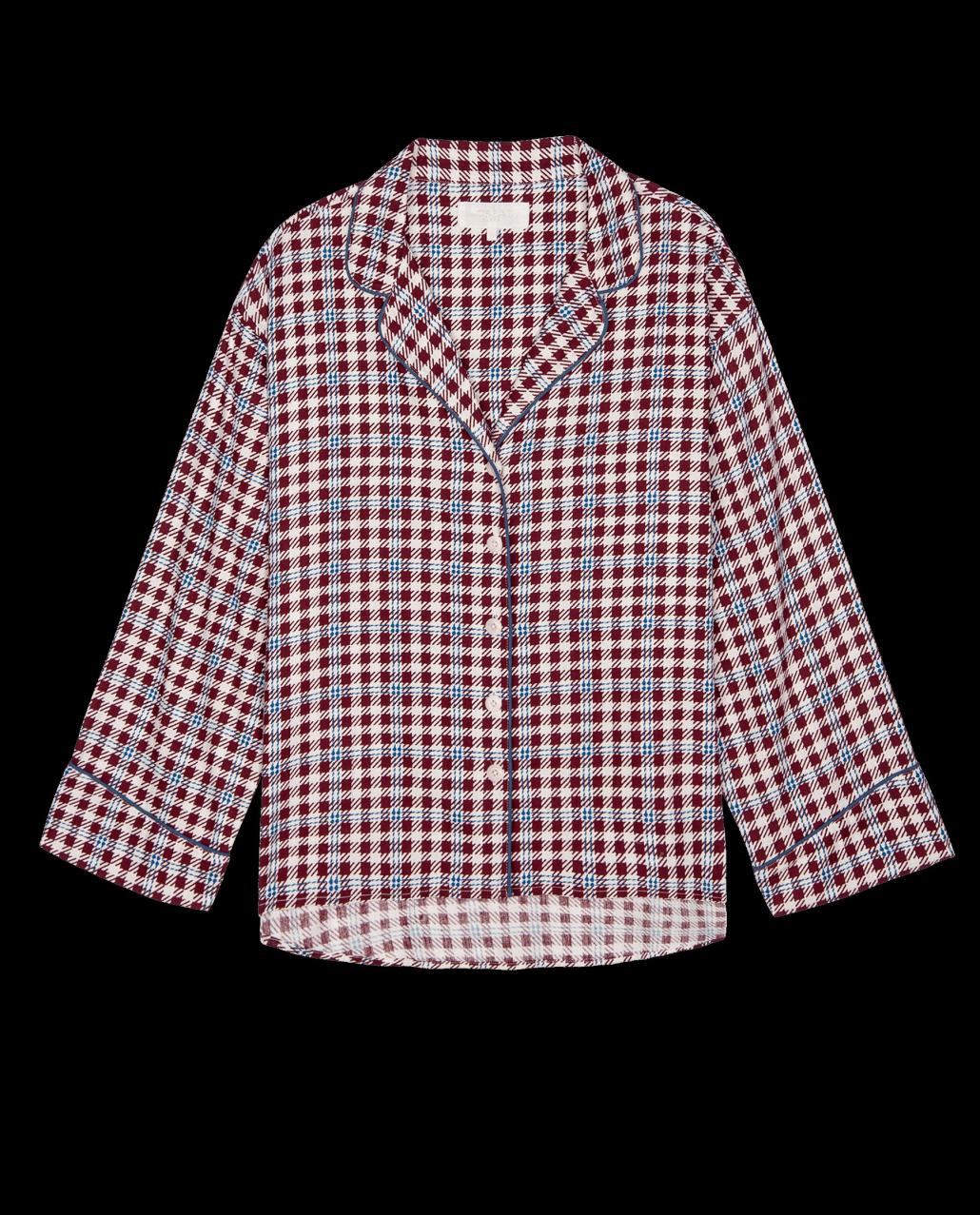 The Great. Sleep Tops | The Pajama Shirt. Bordeaux Plaid - Women