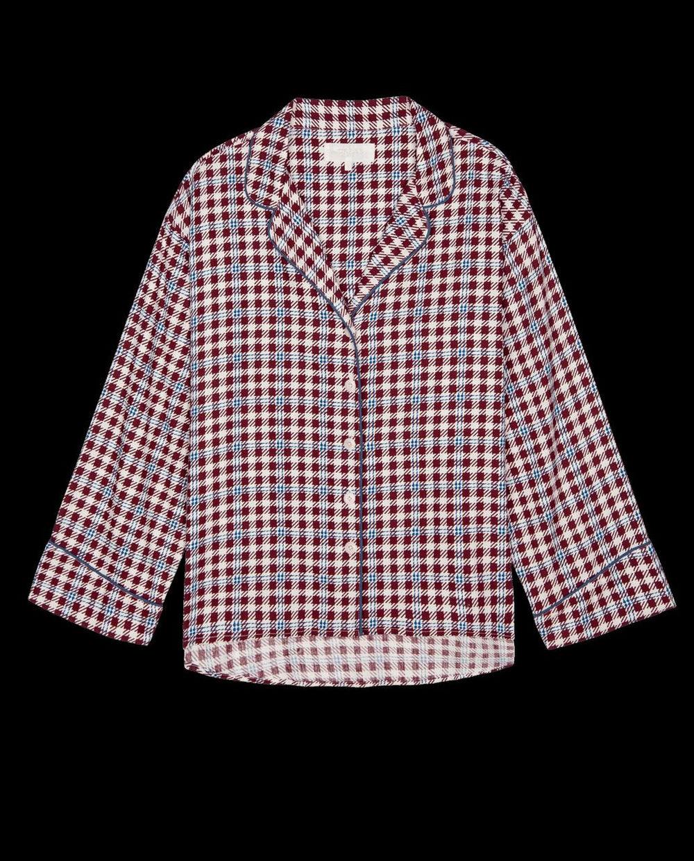 The Great. Sleep Tops | The Pajama Shirt. Bordeaux Plaid - Women