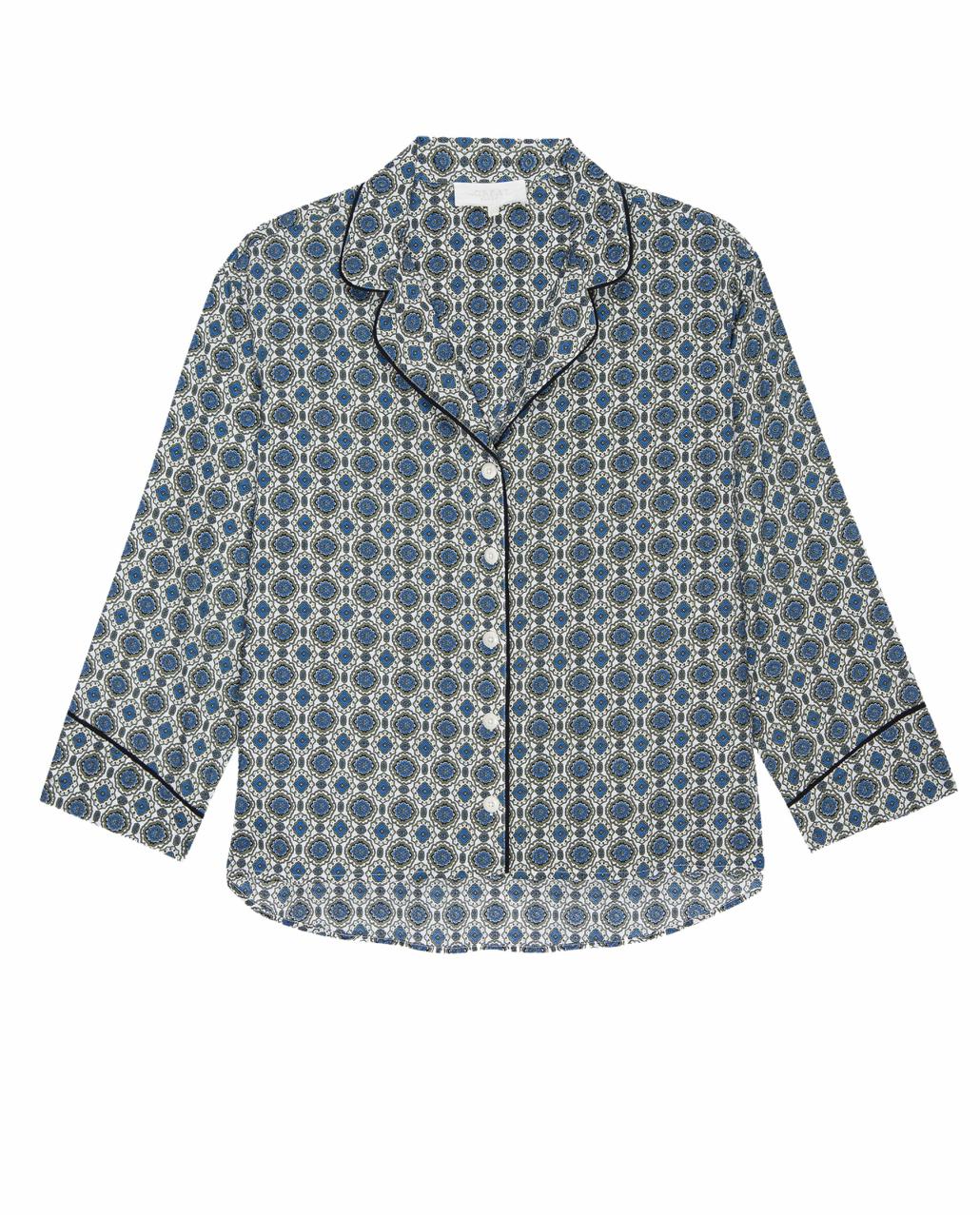 The Great. Sleep Tops | The Pajama Shirt. Geo Medallion Print - Women