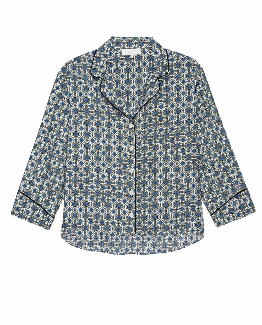 The Great. Sleep Tops | The Pajama Shirt. Geo Medallion Print - Women