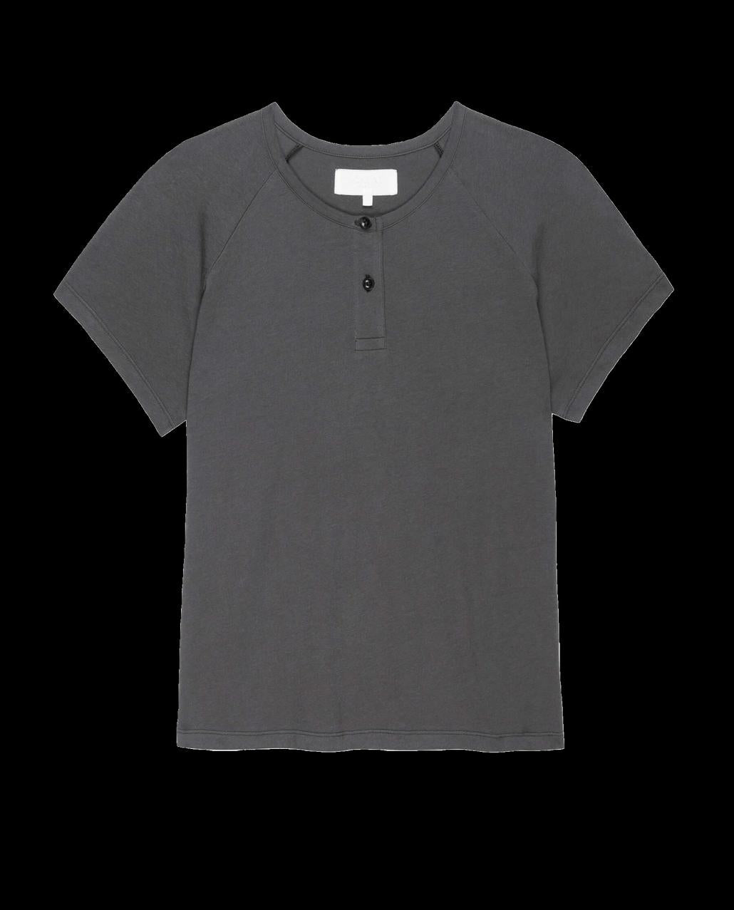 The Great. Sleep Tops | The Raglan Sleep Henley. Washed Black - Women