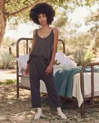 The Great. Sleep Tops | The Sleep Cami Tank. Washed Black - Women