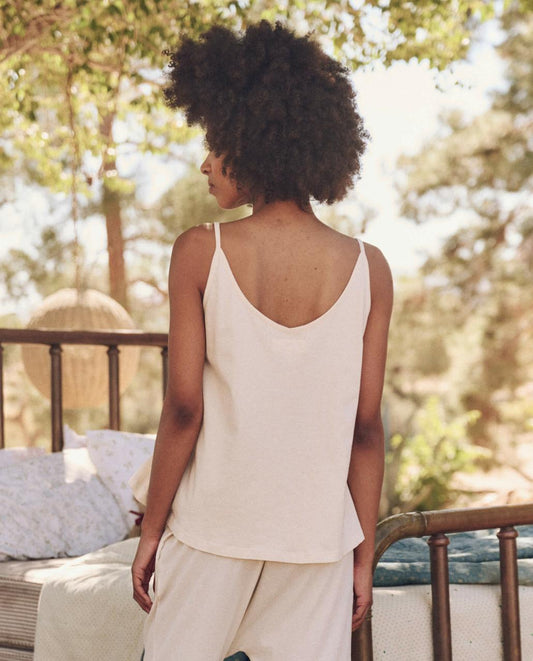 The Great. Sleep Tops | The Sleep Cami Tank. Washed White - Women