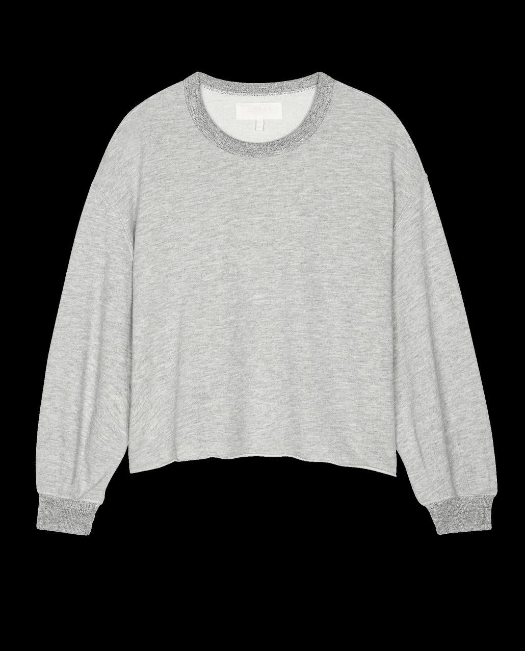 The Great. Sleep Tops | The Sleep Cut Off Sweatshirt. Light Heather Grey - Women