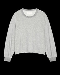 The Great. Sleep Tops | The Sleep Cut Off Sweatshirt. Light Heather Grey - Women