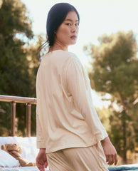 The Great. Sleep Tops | The Sleep Henley. Washed White - Women