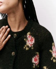 The Great. Sweaters | The Carousel Cardigan. Black Heirloom Rose - Women