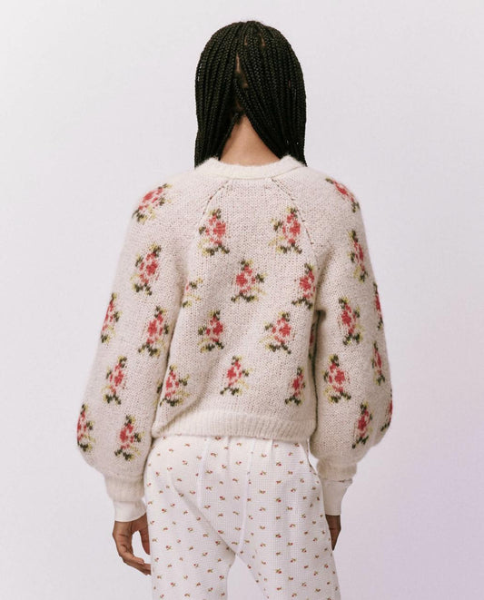The Great. Sweaters | The Carousel Cardigan. White Heirloom Rose - Women